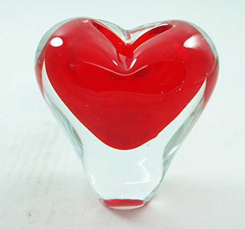 Tripact Inc M Design Art Handcraft Solid Ruby Colored Heart Handcraft Paperweight PW-670 [Kitchen]