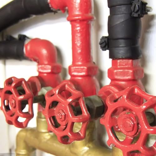 2 Stück Metall Wasserrohr Ventil 6 x 6 mm - Handrad Kugelhahn Eisen - Wasserhahn Griff Rot - Absperrventil Ersatz