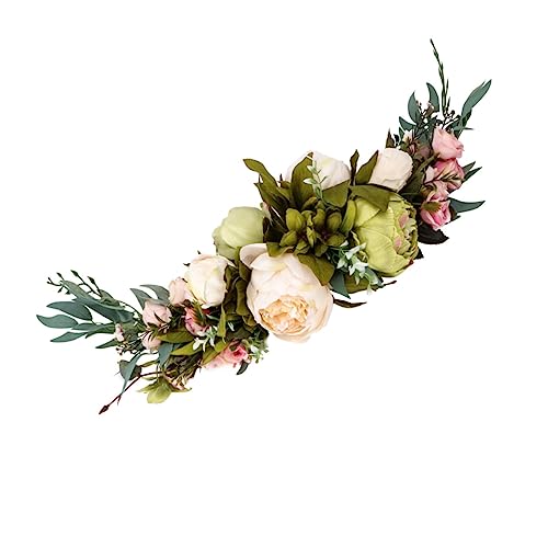 Couronne de fleurs artificielle pivoine premium pour une décoration de porte chic