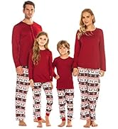 Ekouaer Familie Schlafanzug Weihnachten Pyjama Set für Damen Herren und Kinder Winter Loungewear ...