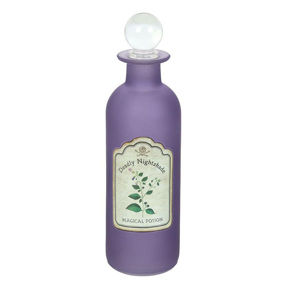 Something Different Wholesale Deadly Nightshade Decorative Glass Potion Bottle – Gothic Apothecary Design, Perfect for Halloween & Mystical Home Décor