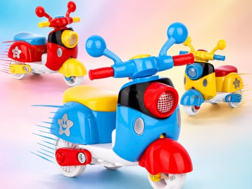 Image of Zest 4 Toyz Mini Scooter Toy for Kids Pack of 3 Friction Powered Colorful Push and Go Scooter Lightweight Design Safe Durable Indoor Outdoor Play Toys Perfect for Toddlers Boys and Girls Aged 3+