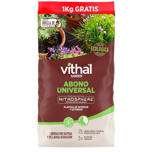 Abono universal para todo tipo de plantas 6kg - Vithal Garden. Liberacion controlada y de larga duracion. Sin olor. Apto en agricultura ecológica.