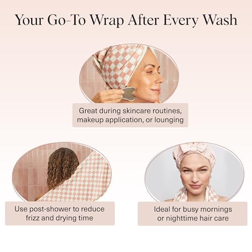 image for Kitsch XL Microfiber Hair Towel Wrap for Women – Ultra Absorbent Mic