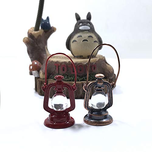 FOUTP Simulation Öllampe Puppenhaus Zubehör Puppenhaus Möbel Miniatur Laterne Öl Lampe Mini Lichtkunststoff Vintage… – Bild 3
