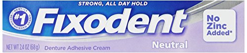 Fixodent Neutral Denture Adhesive Cream 2.4 Oz (Pack of 2)
