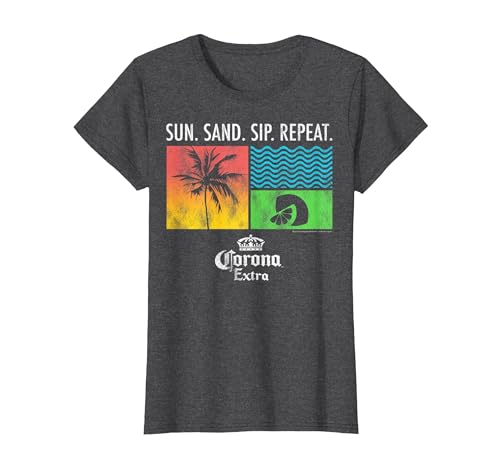 Officially Licensed Corona Merchandise Custom T-Shirt T-Shirt, Women, Dark Heather Grey, 3X-Large