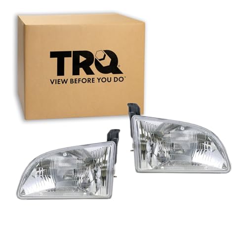 Image of TRQ Headlight Assembly Set TO2502123 TO2503123 Compatible with 1998-2000 Toyota Sienna