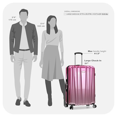 Traveler's Choice Women's Ruma II Expandable Luggage with Spinner Wheels, Ombre Pink, 30" Large4