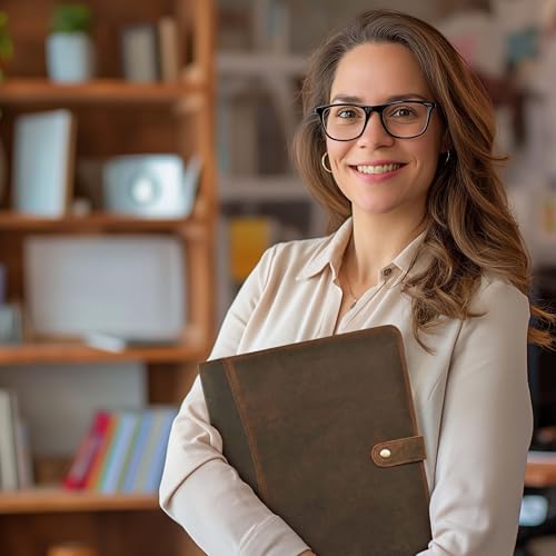 image for Leather Village Leather Portfolio Organizer - Professional Business Pa