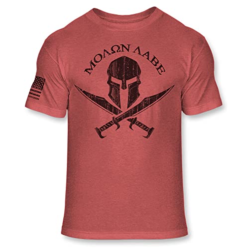 Molon Labe Spartan Helmet Cross Swords T-Shirt - USA Spartan Warrior Shirt - Soft Blend T - A215 Multicolor3