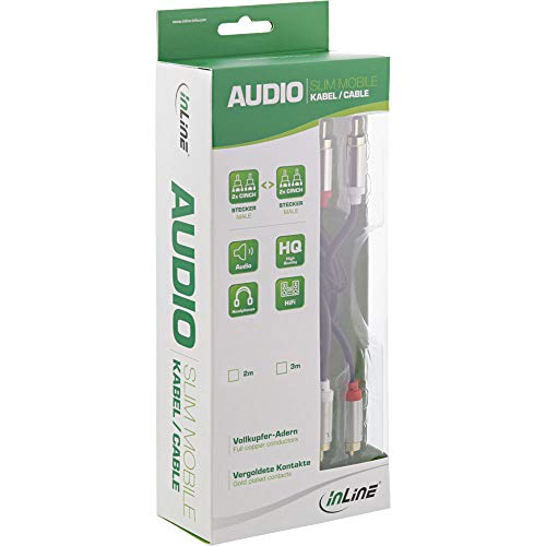 Cable de audio RCA estéreo de 2 m InLine con conectores de sonido analógico ST/ST 2