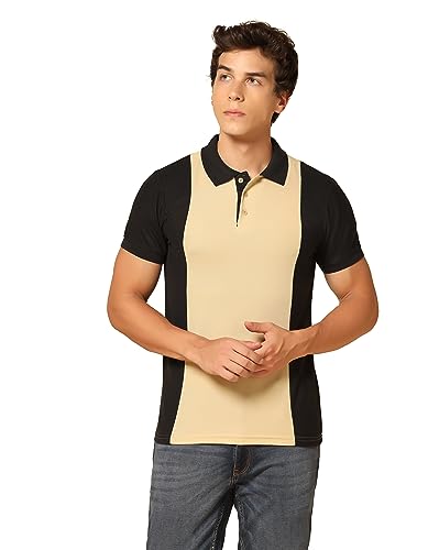 Image of INKKR Men's Solid Regular Fit T-Shirt (A10-POLO-FACTORY-BEIGE-S A10-02