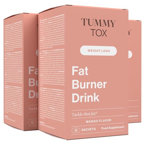 Fat Burner Drink - L-Carnitina, Guaranà Ed Estratto Di Foglie Di Mate Verde - Bevanda Al Gusto Di Mango - 30 Bustine Per 30 Giorni, Tummy Tox-image