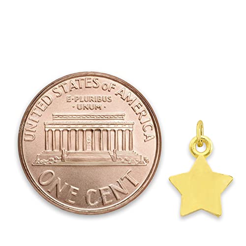 Solid 10k Gold Star Microcharm, Mini Cute Charm Celestial Astrology Jewelry with Clasp2