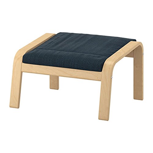 IKEA/イケア POANG:フットスツール バーチ材突き板/ヒッラレド ダークブルー (091.978.89)
