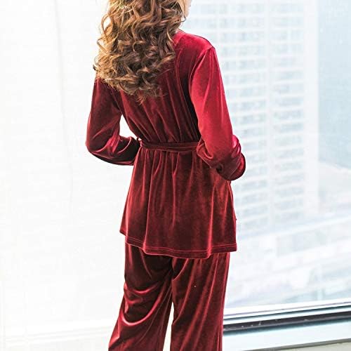 [エイチディーティーシーエスエム] 新しい女性2個セットホームウェアカジュアルラグジュアリー女性トラックスーツベルベットトップ+スト