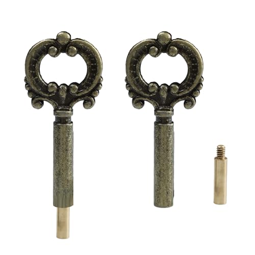 Runseaway 2PCS Lamp Turn Knob, Antique Brass On/Off Switch Key