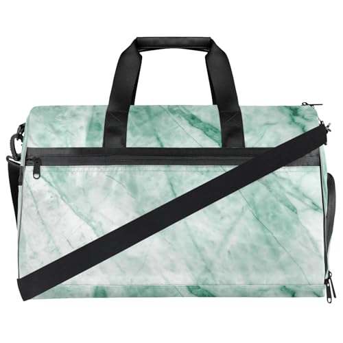 Mint Green Travel Duffle Bag Large Gym Tote Bag for Women, Weekender Bag Carry on Bag for Airplane, Marble Texture Personal Item Travel Bag2