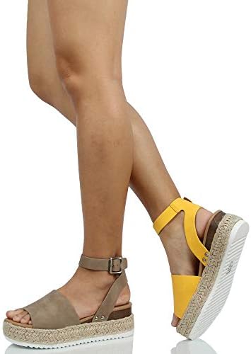 Soda Women's Open Toe Halter Ankle Strap Espadrille Sandal, Natural Nubuck, 6 | Image 5