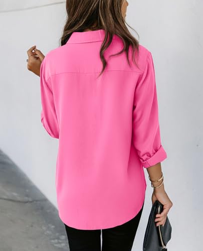 Image of siliteelon Striped Button Down Shirts Women Cotton Long Sleeve Work Blouses
