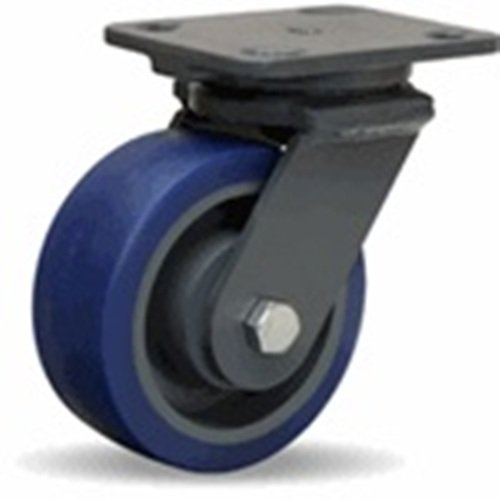 5" x 2" Hamilton (S-WH-5SPB) Swivel Plate Caster, Polyurethane on Cast Iron Wheel