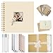 Vienrose Leinen-Hardcover Fotoalbum, DIY Scrapbook Album Geschenkset 20,5x20,5 cm mit 40 weißen Seiten, Verzierungskit für Hochzeit, Babyparty, Reise, Weihnachten, Kreativ-Bastelset (Beige)
