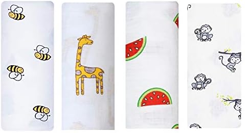 Rajlinen Muslin Swaddle Blankets - Unisex Swaddle Wrap Soft Silky 100% Muslin Cotton Swaddle Blanket for Baby, Newborn Gifts, Infant Shower Items Large 47 x 47 inches, Set of 4 - Seafaring