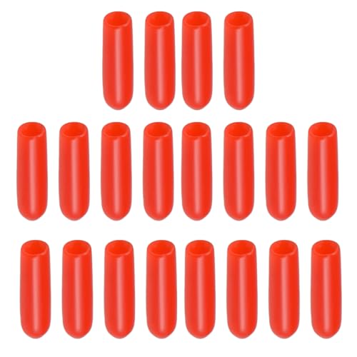 Round Rubber End Caps ?0.35*L1.2in, 20Pcs Red Cover Screw Thread Tips Protector Caps for Plastic Pipe/Bolt/Screw