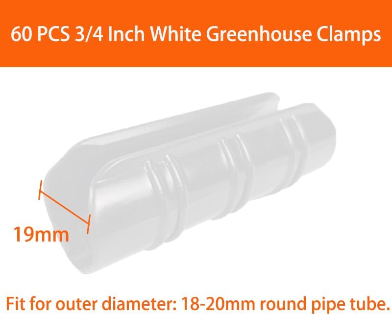 Miniatura 2 de 60 clips de invernadero de 34 pulgadas, abrazaderas de plástico negro, clips de tubo para edificios de jardín, películas de invernadero, redes de