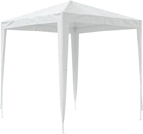 Miniatura 5 de vidaXL - Tienda de campaña blanca para exteriores, toldo UV y resistente al agua, marco de hierro resistente, fácil de montar, 6.6 x 6.6 x 7.9 pies,