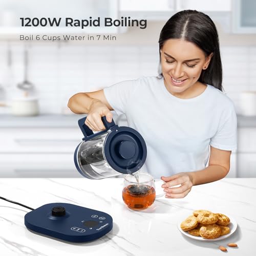 Northmas Electric Tea Kettle，Glass Kettle Electric Temperature Control With Infuser, Auto Shut-Off, Rapid Boiling 1200W, Boil-Dry Protection, Keep Warming 6 Hours, Wide Opening Easy Clean thumb #2