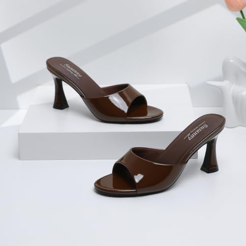 Image of Susanny High Heels for Women Pointed Open Toe Strappy Chunky Block Heels Ankle Strap Stiletto Kitten Heeled Sandals Wedding Bridal Party Prom Sexy Dress Shoes