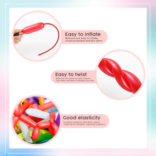 Image of Party Balloons - Pearl Red 260 Long Balloons for Birthday Celebrations & | Pearl Red long balloons for tying balloon arch & birthday party decorations, thick latex & easy to inflate, great for birthd
