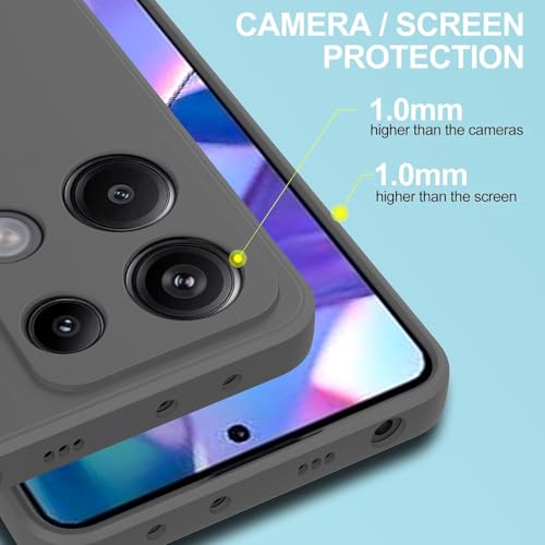 Image of DIZORO Compatible with Mi Redmi Note 13 5G Back Cover with Upgraded Square Edges for Camera Protection Shockproof Flexible Matte Liquid Silicone Mobile Phone Case (Space Grey)