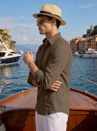 Image of NexaFlair Man's Casual | Formal | Linen| Cotton | Regular Wear Collared | Fit Shirt for Men
