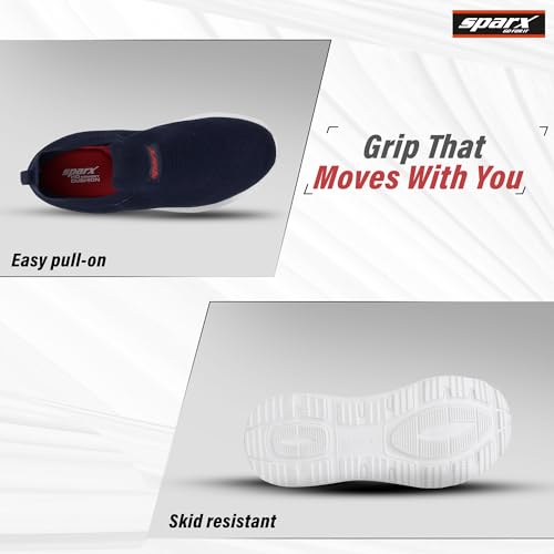 Image of SPARX Sports Walking Shoes for Men - Lightweight Breathable Slip-On Shoes with Cushioned Comfort, Shock Absorption, Durable Grip, Flexible Sole & Everyday Walking Performance