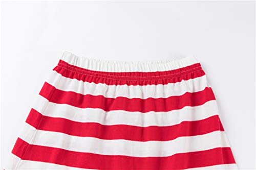 Amazon Essentials Girl's Elastic Waistband Ruffle Maxi Skirt Casual Midi Skirt (Red Stripes, L) #TOP6