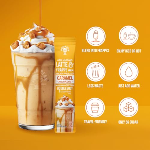 Image of The Frozen Bean Caramel Macchiato Instant Coffee Frappe, 10 Sticks