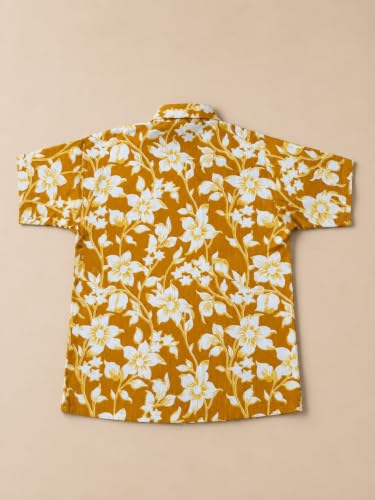 Image of A.T.U.N. (ALL THINGS UBER NICE) Boys 100% Cotton Printed Shirt | Half Sleeve Smart Casual Shirt for Kids | Soft Breathable Button Placket Top
