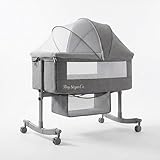 Berço Bebê Portátil Co-Bed TINY STEPS CO Moises Acoplado Altura Ajustável com Mosquiteiro Multifuncional