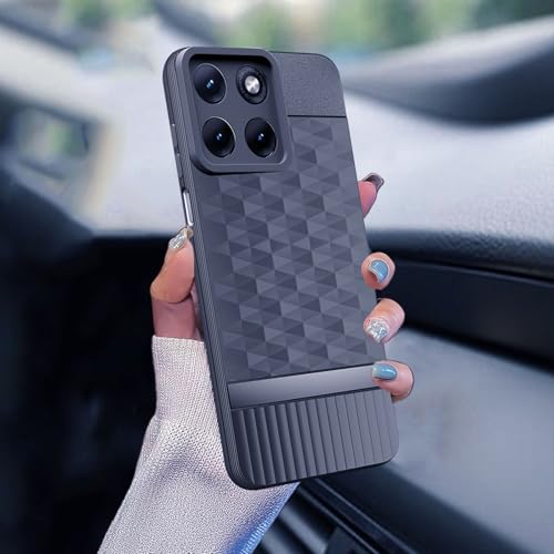 Image of Back Cover for Motorola Moto Edge 70 Fusion 5G Camera Protection 3D Hexa Cube Design Silicone Protective Bumper Back Case for Motorola Moto Edge 70 Fusion 5G - Blue