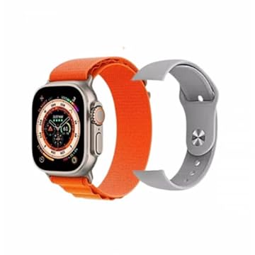 Relógio Inteligente Smartwatch 45mm com 02 Pulseiras, Tela Sensível ao Toque (Prata)