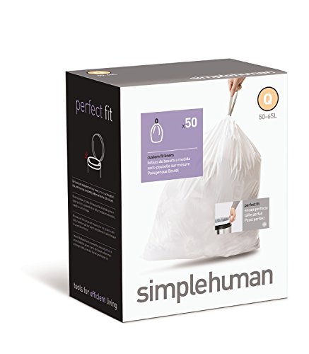 Image of simplehuman Custom Fit Trash Can Liner Q, 50-65 L / 13-17 Gal, 50-Count Box