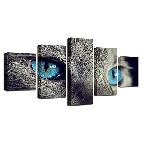 Toile intissée œil de chat : le tableau mural 5 pièces pour habiller un mur vide
