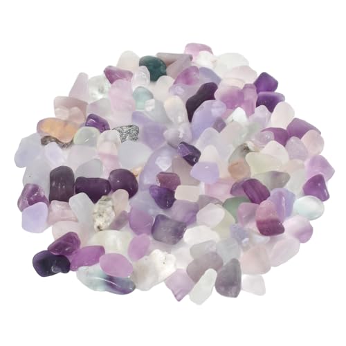 Colexy 100 Gramos Piedras de Cristal Natural, Cristales Curativos Piedras Pulido Piedras Chakras Piedras Naturales para decoración del hogar, jarrones, Plantas, Pecera, Cactus (Fluorit)