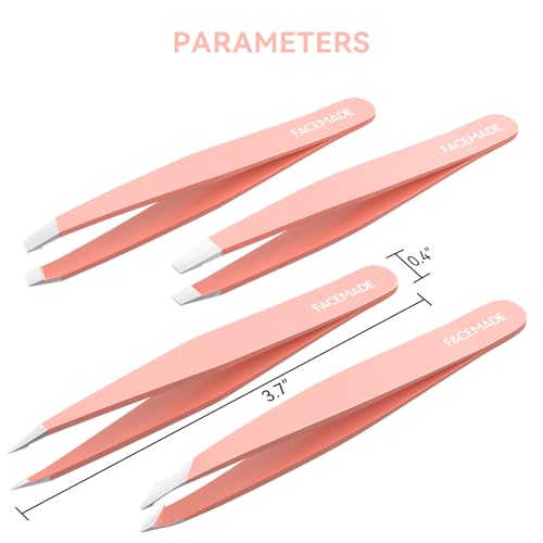 Facemade NO 4 Pack Tweezers Set - Professional Stainless Steel Tweezers For Men And Women, Precision Eyebrow Tweezers For Facial Hair, Chin thumb #4