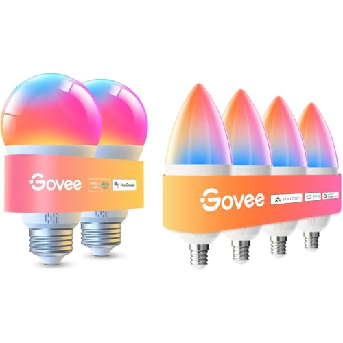 Govee LED Smart Light Bulbs Bundle E12 Led Bulb