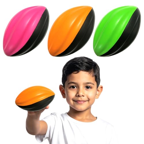 LMC Products Mini Footballs - Foam Football Party Supply - Three 13cm Kids Toys Small Football - These Balls for Kids Include On