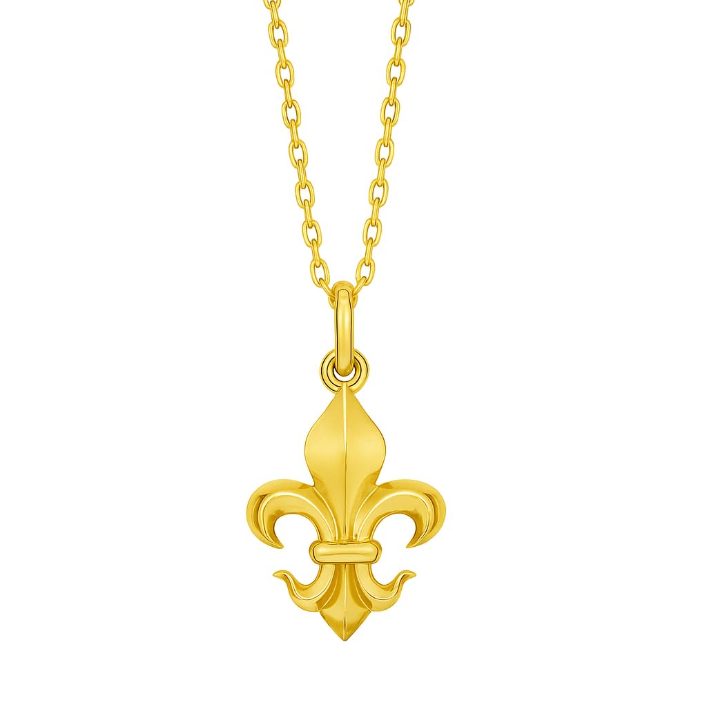 Colgante en Chapado Oro 3 micras 18k - Flor de Lis (15 MM o 20 MM)